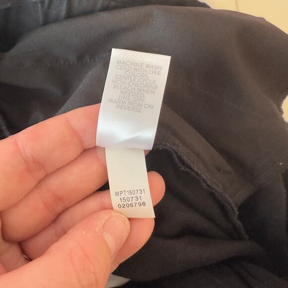 J. Jill Linen Stretch Tie Waist Crop Pants Size M Black Minimalist Casual Comfy - Picture 5 of 6